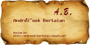 Andrásek Bertalan névjegykártya